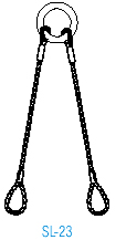 Two leg wire rope sling
